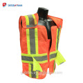 Class 2 Breakaway Expandable Two Tone Orange Adjustable Work Reflective Safety Vest With Pockets And Zipper